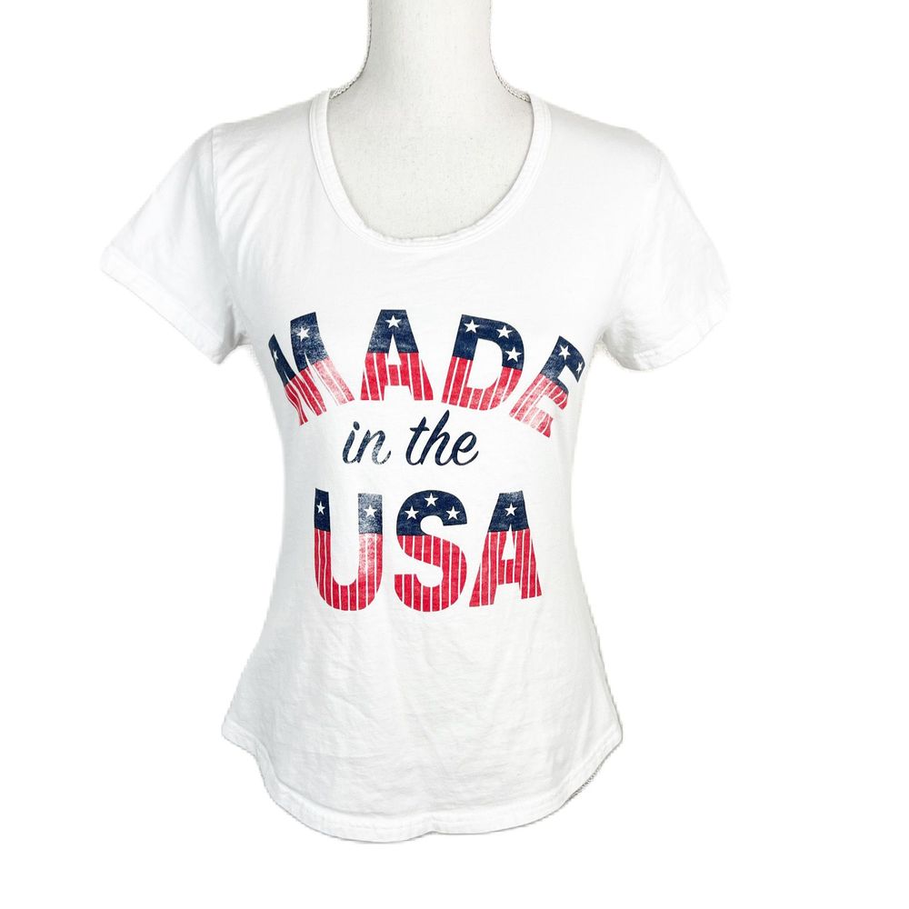General Standard Shirt Women Small White Short Sleeve Made in the USA Graphic T